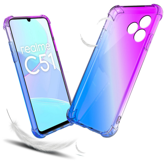 Чохол для Realme C51, Gradient Dropproof, Фіолетовий / синій