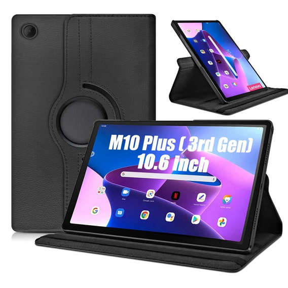 Чохол для Lenovo Tab M10 Plus 10.6 Gen 3 TB-125F TB-128F TB330FU 10.95", що обертається на 360, чорний