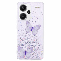 Чохол для Xiaomi Redmi Note 13 Pro+, Glitter Butterfly, фіолетовий