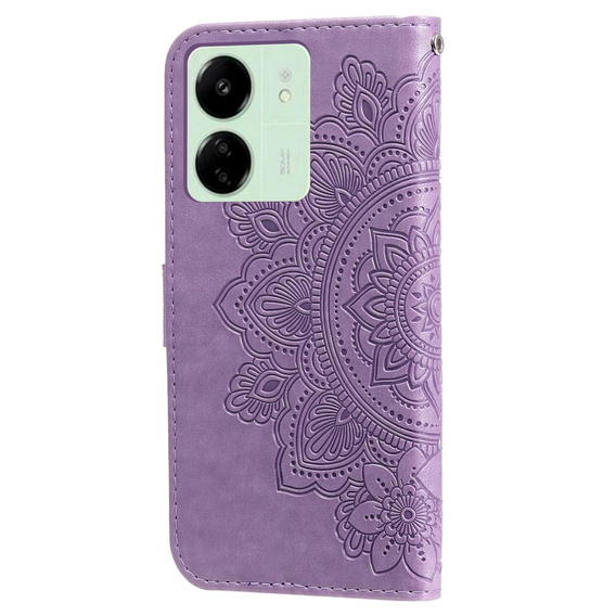 Откидной чехол для Xiaomi Redmi 13C / Poco C65, Mandala Flower, фиолетовый