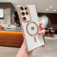 Чехол для Samsung Galaxy S22 Ultra, MagSafe Heart, белый