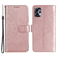 Откидной чехол для Motorola Moto G13 / G23, Mandala Flower, розовый rose gold