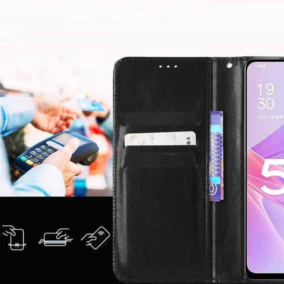 Откидной чехол для Honor X7a 5G, Crazy Horse Wallet, чёрный