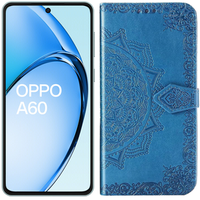 Откидной чехол для Oppo A60, Mandala, синий