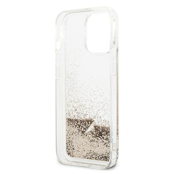 Чехол GUESS до iPhone 14 Pro, Liquid Glitter Charm Hardcase, золотой