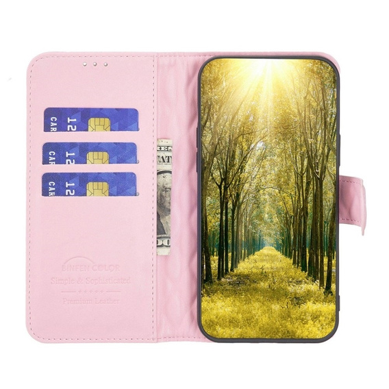 Откидной чехол для Oppo A17, Wallet, BINFEN COLOR, розовый