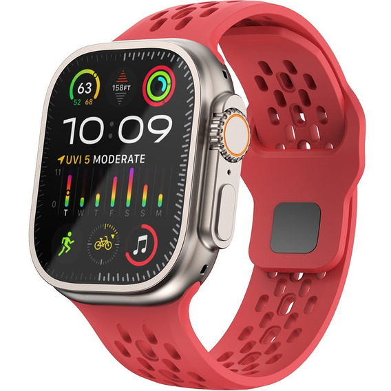 Силиконовый ремешок для Apple Watch 1/2/3/4/5/6/7/8/SE/ULTRA 42/44/45/49MM, красный