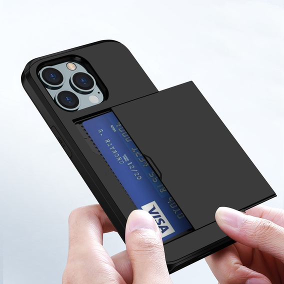 Чехол до iPhone 15 Pro, Sliding Card Holder, чёрный