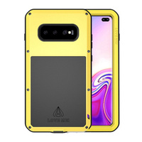 Чoхол Love Mei до Samsung Galaxy S10+ Plus, armored with glass, жовтий