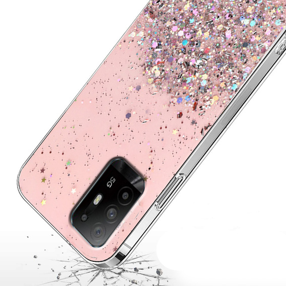 Чoхол до Oppo Reno5 Z / F19 Pro Plus, Glittery, рожевий