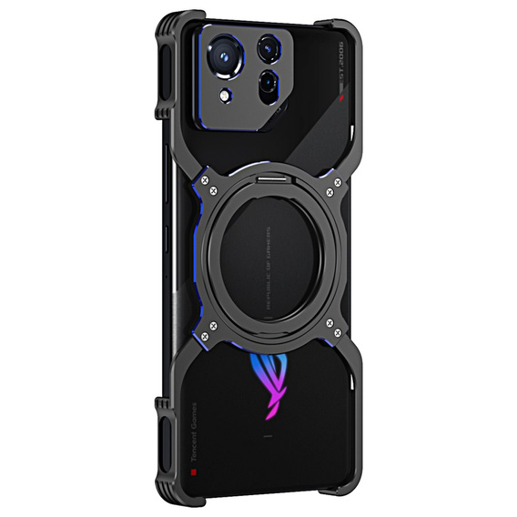 Чохол для ASUS ROG Phone 8 5G / 8 Pro 5G, Kickstand Bumper, з кришкою об'єктива, для MagSafe, чорний / синій