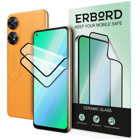 2x Гибридное стекло ERBORD Ceramic для Oppo Reno8 T 4G