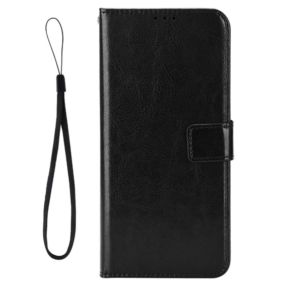 Футляр з клапаном для OnePlus 13R, Crazy Horse Wallet, чорний