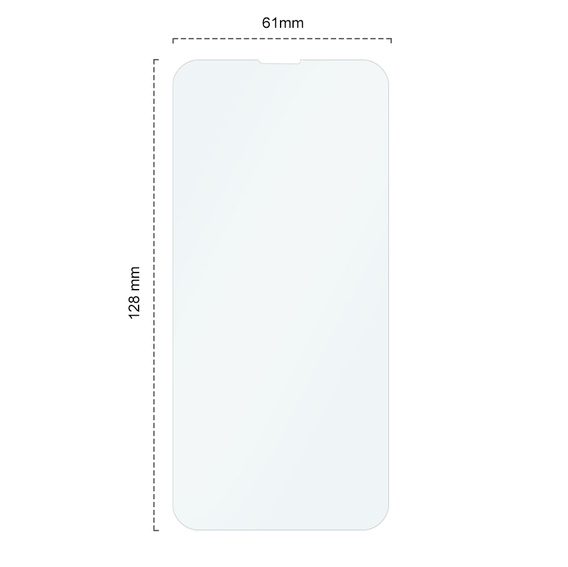 2x Загартоване скло для iPhone 13 Mini, ERBORD 9H Hard Glass на екрані