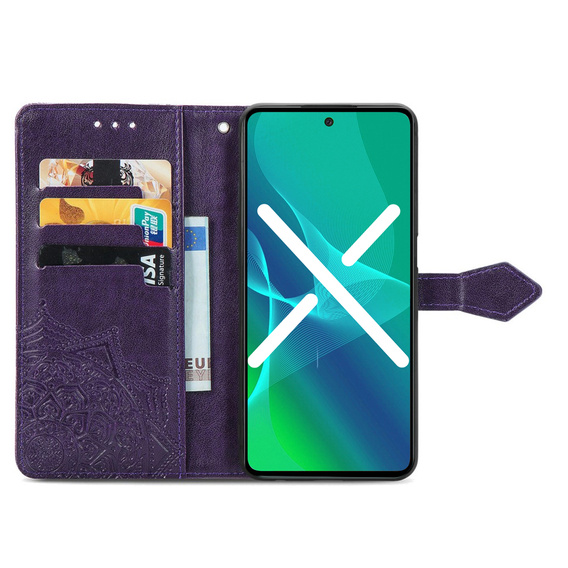 Чохол-книжка для Vivo Y35 4G, Mandala, темно-фіолетовий