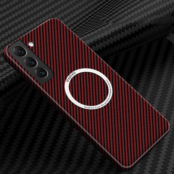 Чoхол до Samsung Galaxy S23, Magsafe Slim Carbon, червоний