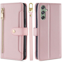 Откидной чехол для Samsung Galaxy M34, Wallet Zipper Pocket, розовый