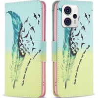 Откидной чехол для Motorola Moto G53 5G / G23 / G13, Wallet, feather, синий