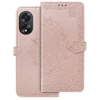 Откидной чехол для Oppo A38 4G / Oppo A18 4G, Mandala, розовый rose gold