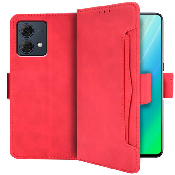 Откидной чехол для Motorola Moto G84 5G, Card Slot, красный