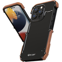 Чехол R-JUST для iPhone 13 Pro, Alu Wood Bumper, черный