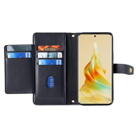 Чохол-книжка для Oppo Reno8 T 4G, Wallet Zipper Pocket, чорний