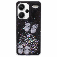 Чехол для Xiaomi Redmi Note 13 Pro+, Glitter Butterfly, чёрный