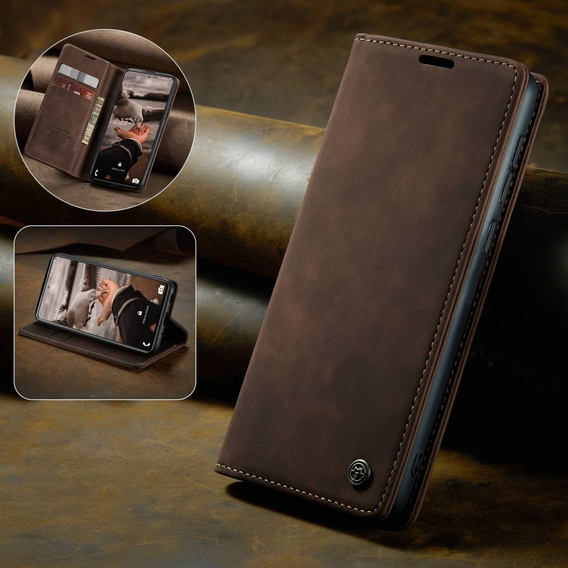 Чехол CASEME для Samsung Galaxy S20 FE, Leather Wallet Case, коричневый