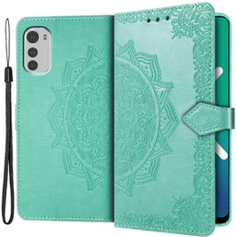 Откидной чехол для Motorola Moto E32 4G, Mandala, зелёный