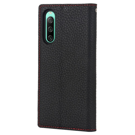 Чехол до Sony Xperia 10 IV 5G, Wallet Litchi Leather, чёрный