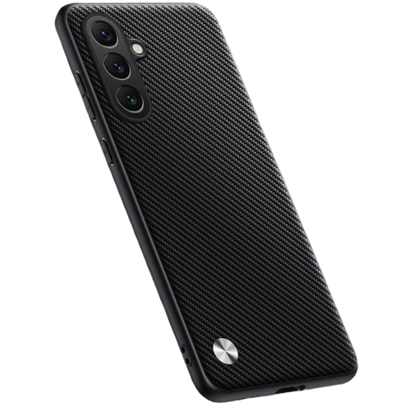 Кожаный чехол для Samsung Galaxy M55 5G, leather hybrid, carbon чёрный