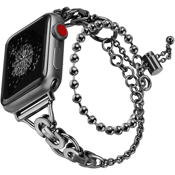 Женский браслет для Apple Watch 1/2/3/4/5/6/7/8/9/SE 38/40/41 мм, черный