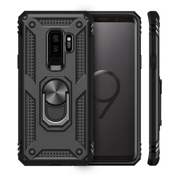 Бронированный Чехол до Samsung Galaxy S9+ Plus, Nox Case Ring, чёрный