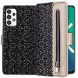 Чохол-кришка для Samsung Galaxy A33 5G, Wallet Pocket Zipper Lace, чорний