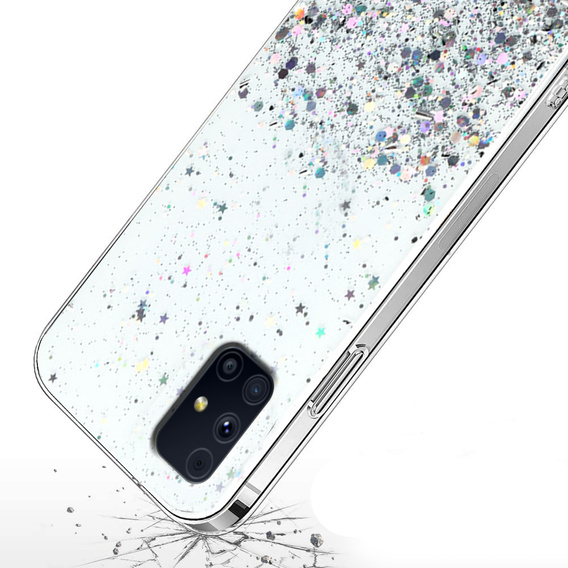 Чехол до Samsung Galaxy M31s, Glittery, прозрачный