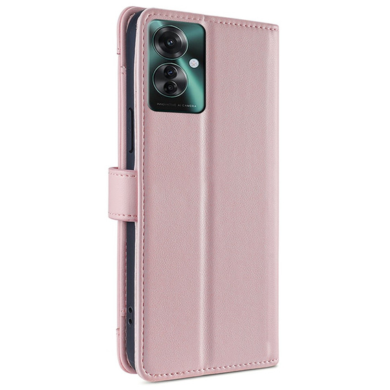 Откидной чехол для Oppo Reno 11F 5G, Wallet Zipper Pocket, розовый