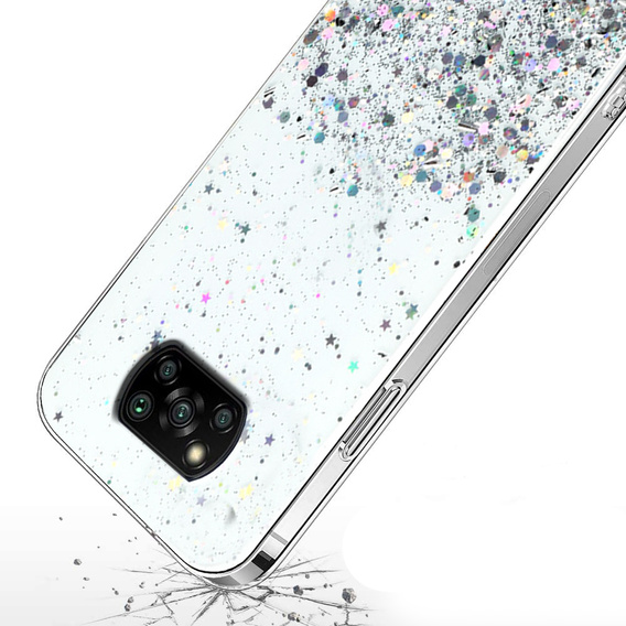 Чехол до Xiaomi POCO X3 / X3 NFC, Glittery, прозрачный