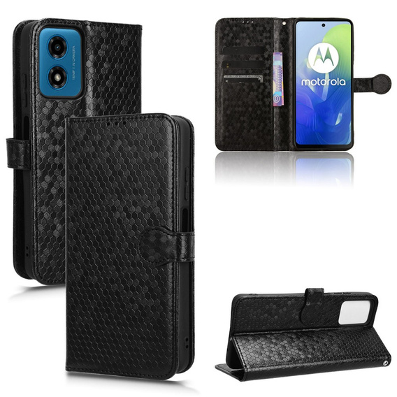 Флип-кейс для Motorola Moto G24 / G24 Power / G04, Wallet Rhombus, чёрный