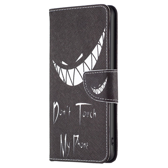 Откидной чехол для Samsung Galaxy M34, Wallet, Don't Touch My Phone, чёрный