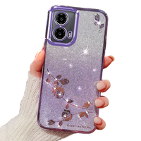 Чехол для Motorola Moto G24 / G24 Power / G04, Glitter Flower, фиолетовый