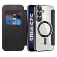 Откидной чехол для Samsung Galaxy S25, RFID Rhombus Wallet MagSafe CamShield, чёрный