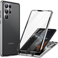 Чохол для Samsung Galaxy S24 Ultra, Magnetic Dual Glass, сріблястий