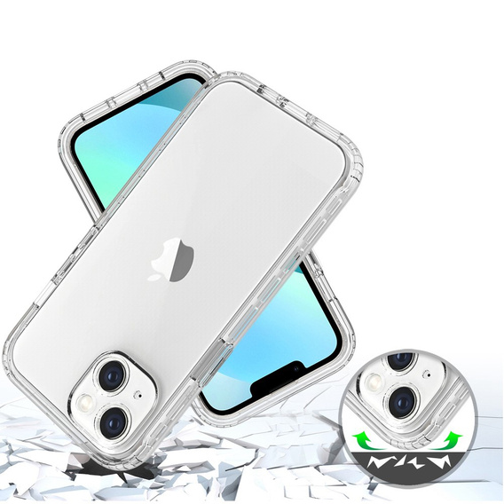 Чехол для iPhone 14, Shockproof, с пленкой, прозрачный