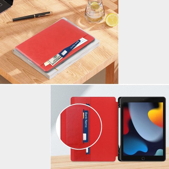 Чехол для iPad 10.2 2021 / 2020 / 2019, Business Card and Pen Slot, красный