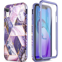 Чехол до iPhone XR, Suritch Full Body Marble, фиолетовый