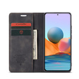 Чехол CASEME для Xiaomi Redmi Note 10 Pro, Leather Wallet Case, чёрный