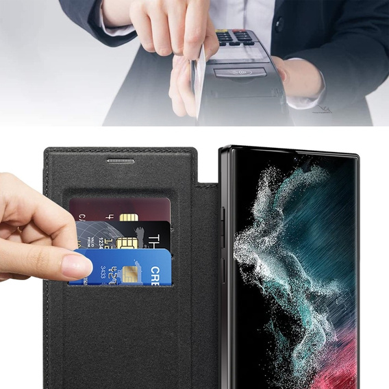 Чохол-книжка для Samsung Galaxy S22 Ultra 5G, RFID Wallet MagSafe CamShield, чорний