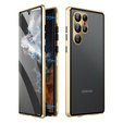 Чехол для Samsung Galaxy S23 Ultra, Magnetic Dual Glass, золотой