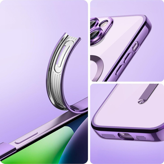 Чохол для iPhone 13, Electro MagSafe, фіолетовий + Скло на екран