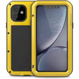 Чoхол Love Mei до iPhone 11, armored with glass, жовтий / чорний